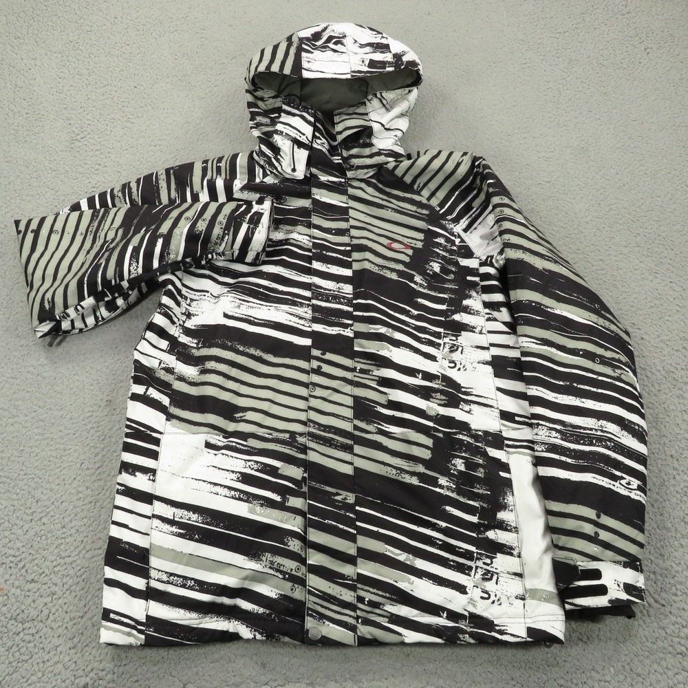 Oakley Jacket Mens Small Snowboard Digi Tiger Camo Black Ski Anorak Coat Zip Y2K
